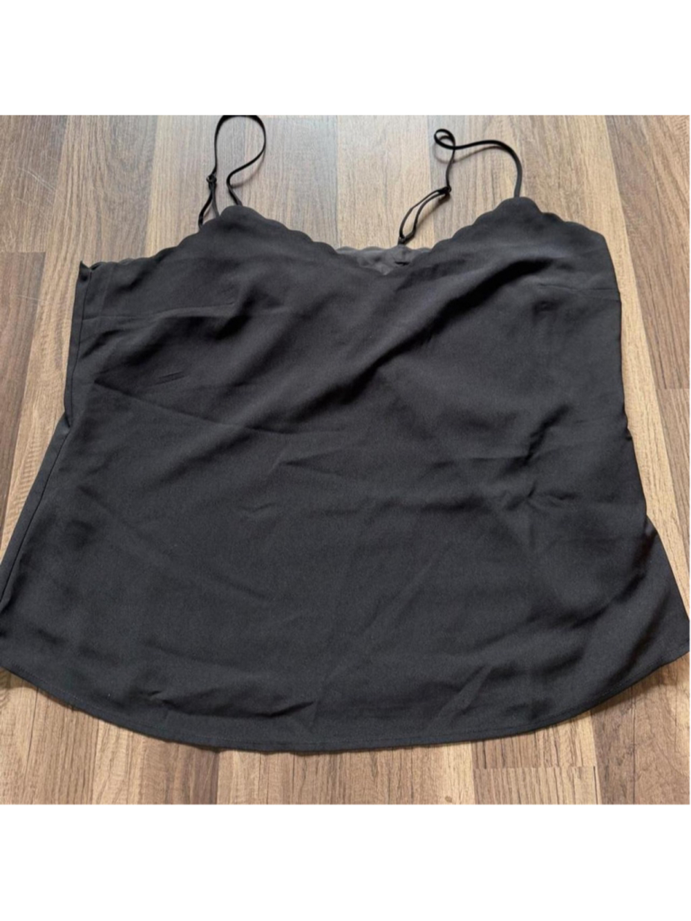 Black minimalist spaghetti strap cami top J.Crew size 14